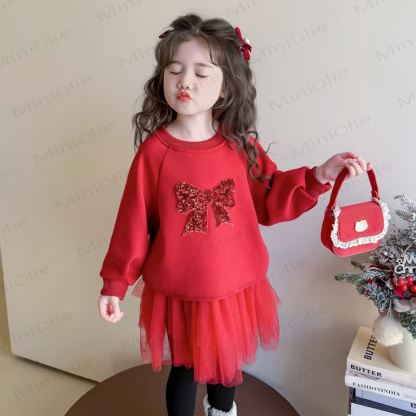 Toddler Girl Sequins Bow Mesh Dress - image 4