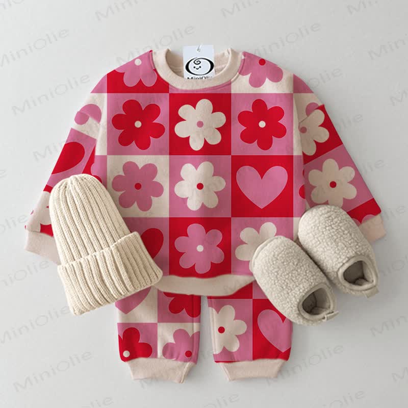 Baby Beige Flower Love 2-piece Set - Beige - 2-3T - image 1