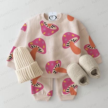 Baby Beige Pink Mushroom 2-piece Set - Beige - 2-3T - image 1
