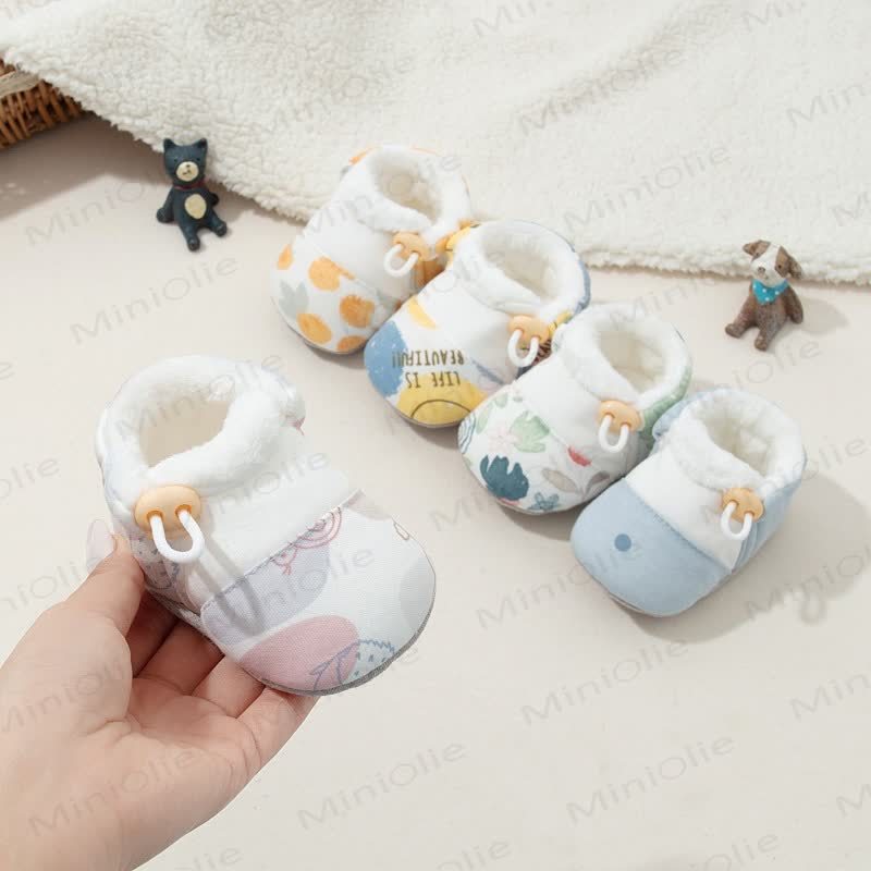 Baby Fleece Lined Animal Smiley Shoes - image 1