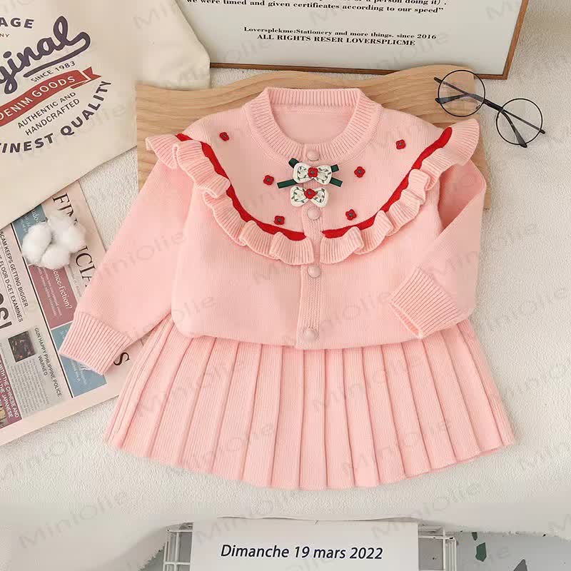 Toddler Girl Flower Sweet Bow Dress - Pink - 8Y - image 3