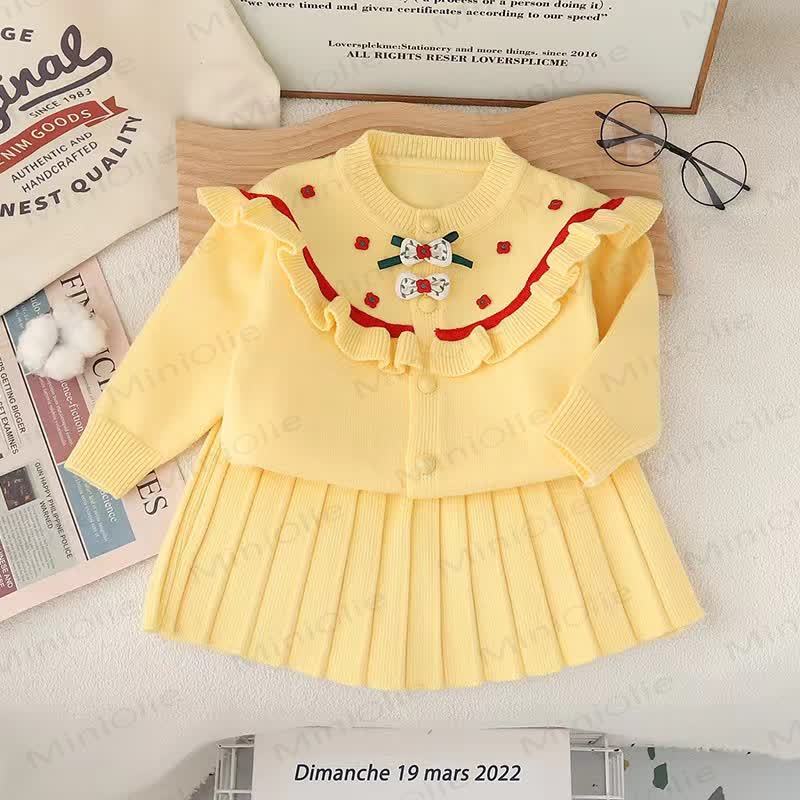 Toddler Girl Flower Sweet Bow Dress - Yellow - 8Y - image 4