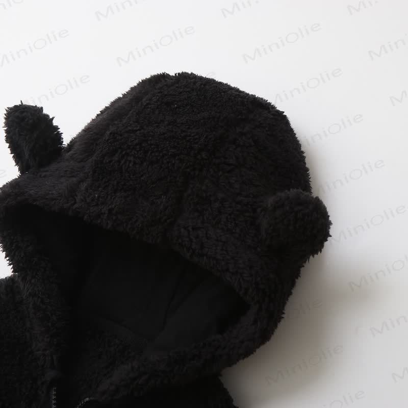 Baby Solid Color Cute Newborn Hooded Romper - image 9