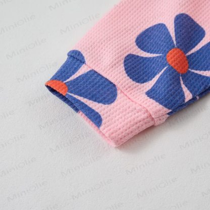 Baby Blue Flowers Pink Waffle 2-piece Set - image 7