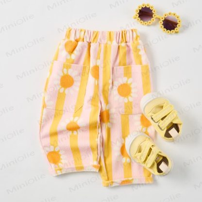 Baby Toddler Striped Sunflower Pants - image 3