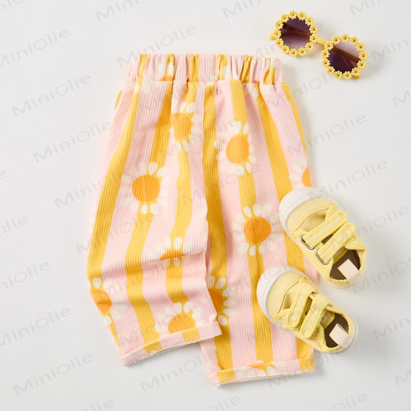 Baby Toddler Striped Sunflower Pants - image 2