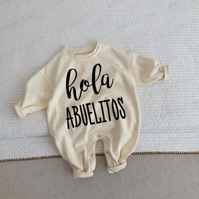 HOLA ABUELITOS Baby Toddler Beige Romper - Beige - 2-3T - image 1