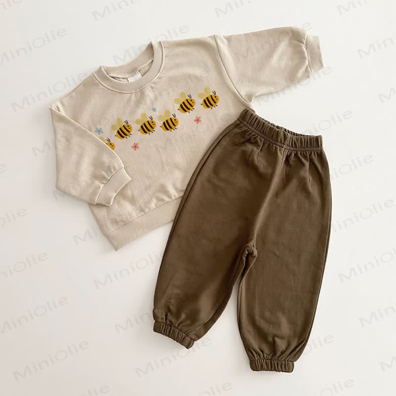Baby Brown Beige Bee 2-piece Set - Brown Beige - 2-3T - image 1
