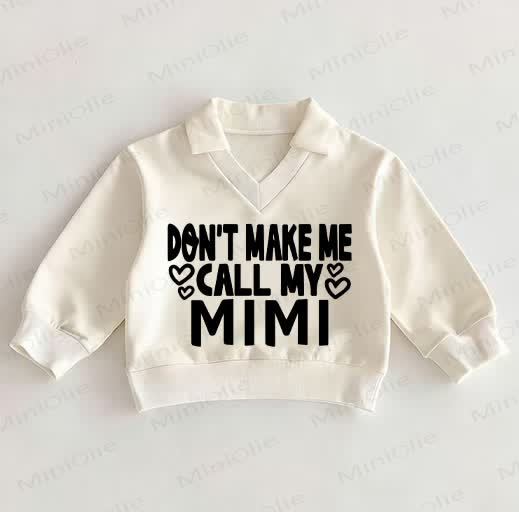 DON'T MAKE ME CALL MY MIMI Baby White Polo Top - White - 2-3T - image 1