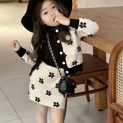 Toddler Girl Flower Beige Dress - image 2