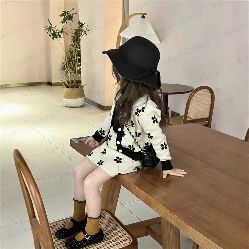 Toddler Girl Flower Beige Dress - Beige - 8Y - image 1