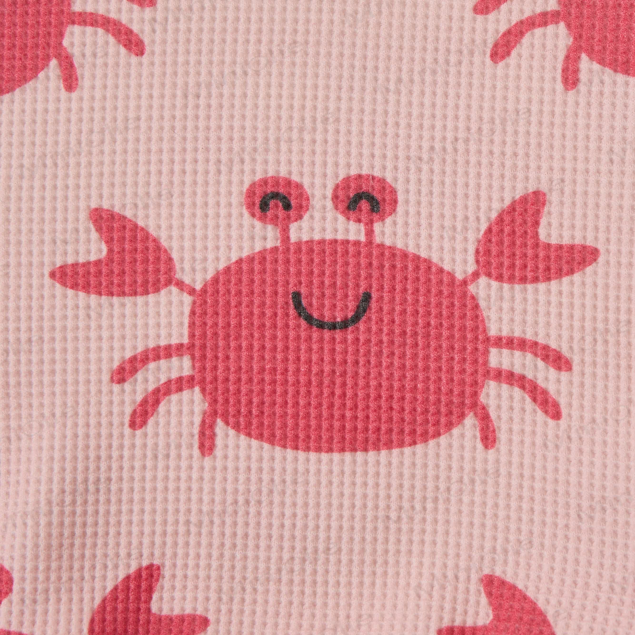 Baby Waffle Pink Smiling Crab Sweatshirt 2-piece Set - image 5