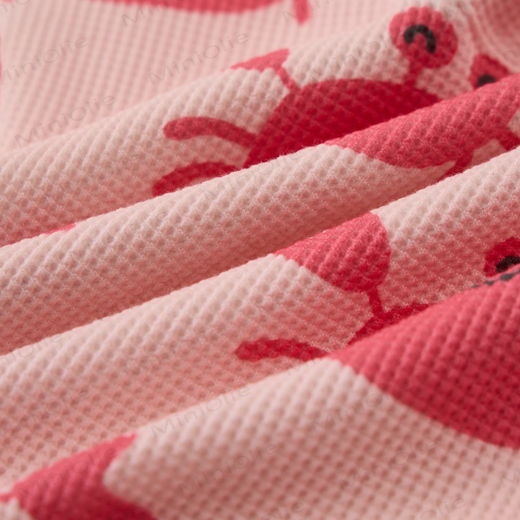 Baby Waffle Pink Smiling Crab Sweatshirt 2-piece Set - image 4