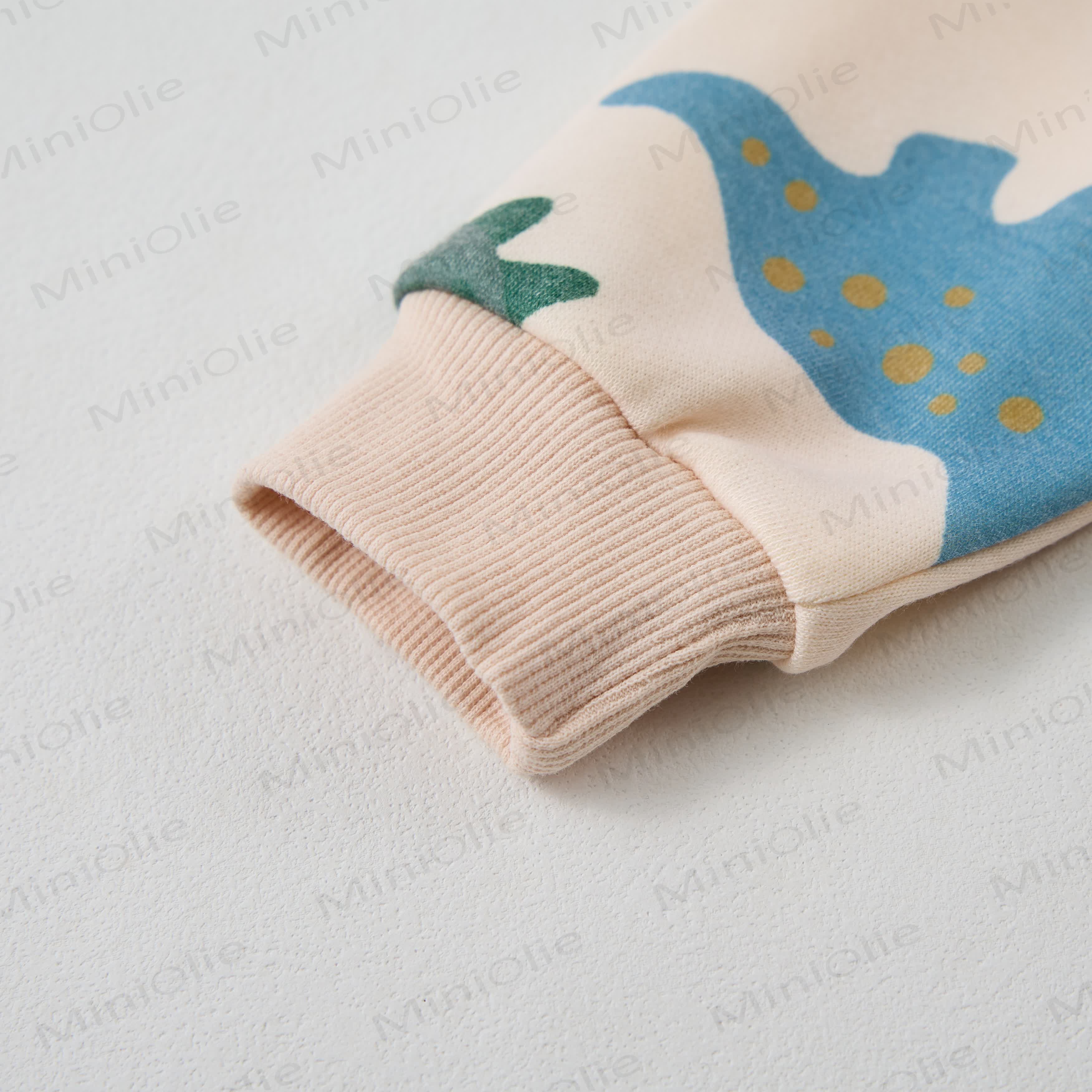 Baby Colorful Dinosaurs Sweatshirt 2-piece Beige Set - image 3