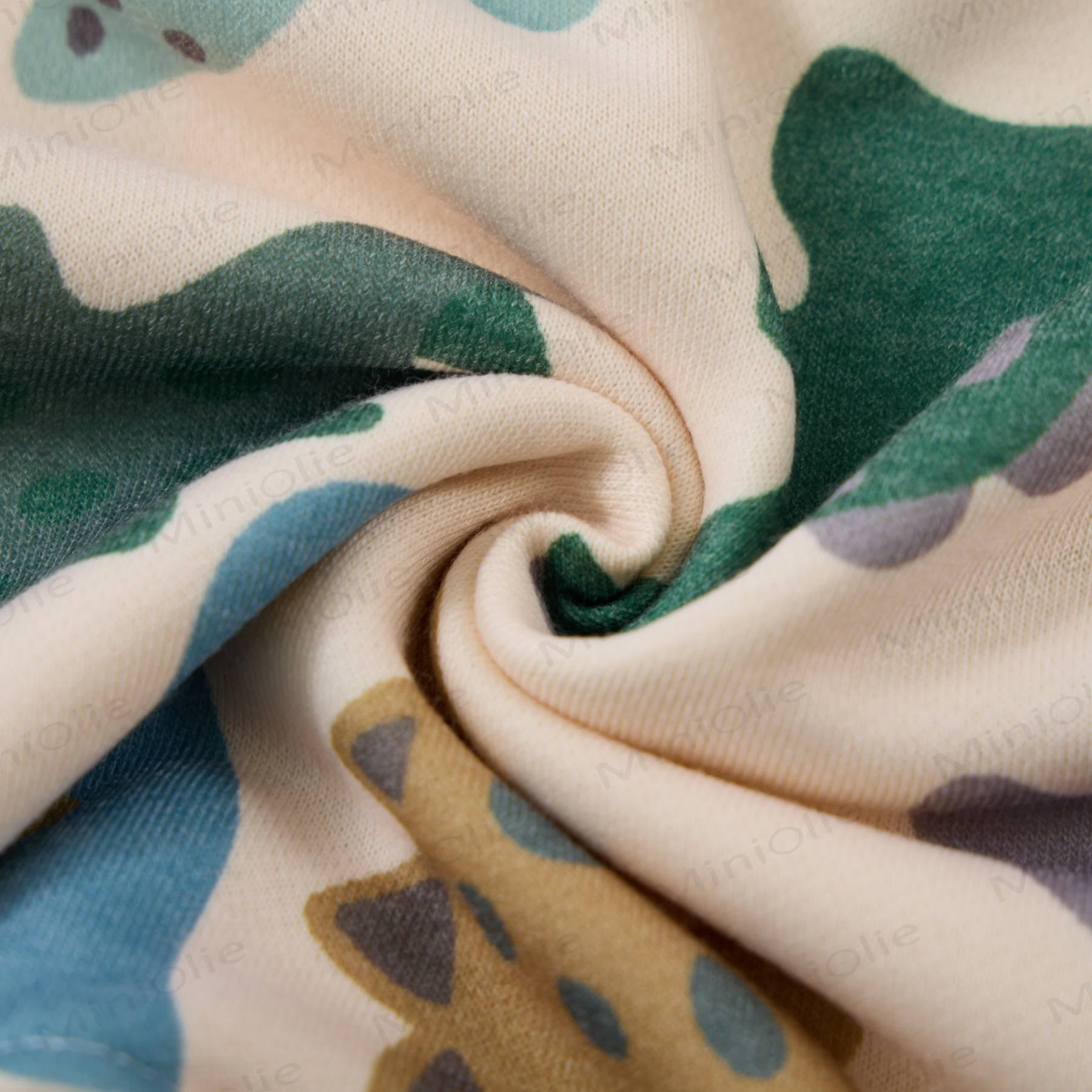 Baby Colorful Dinosaurs Sweatshirt 2-piece Beige Set - image 5