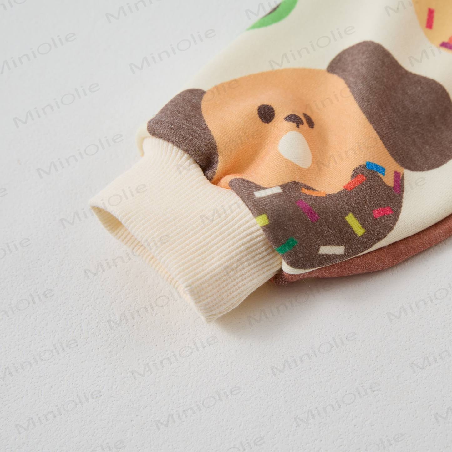 Baby Animal Donuts Beige Romper - image 3