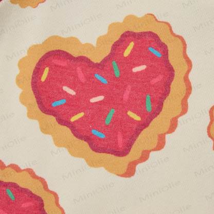 Baby Heart-shaped Cookies Beige Romper - image 5