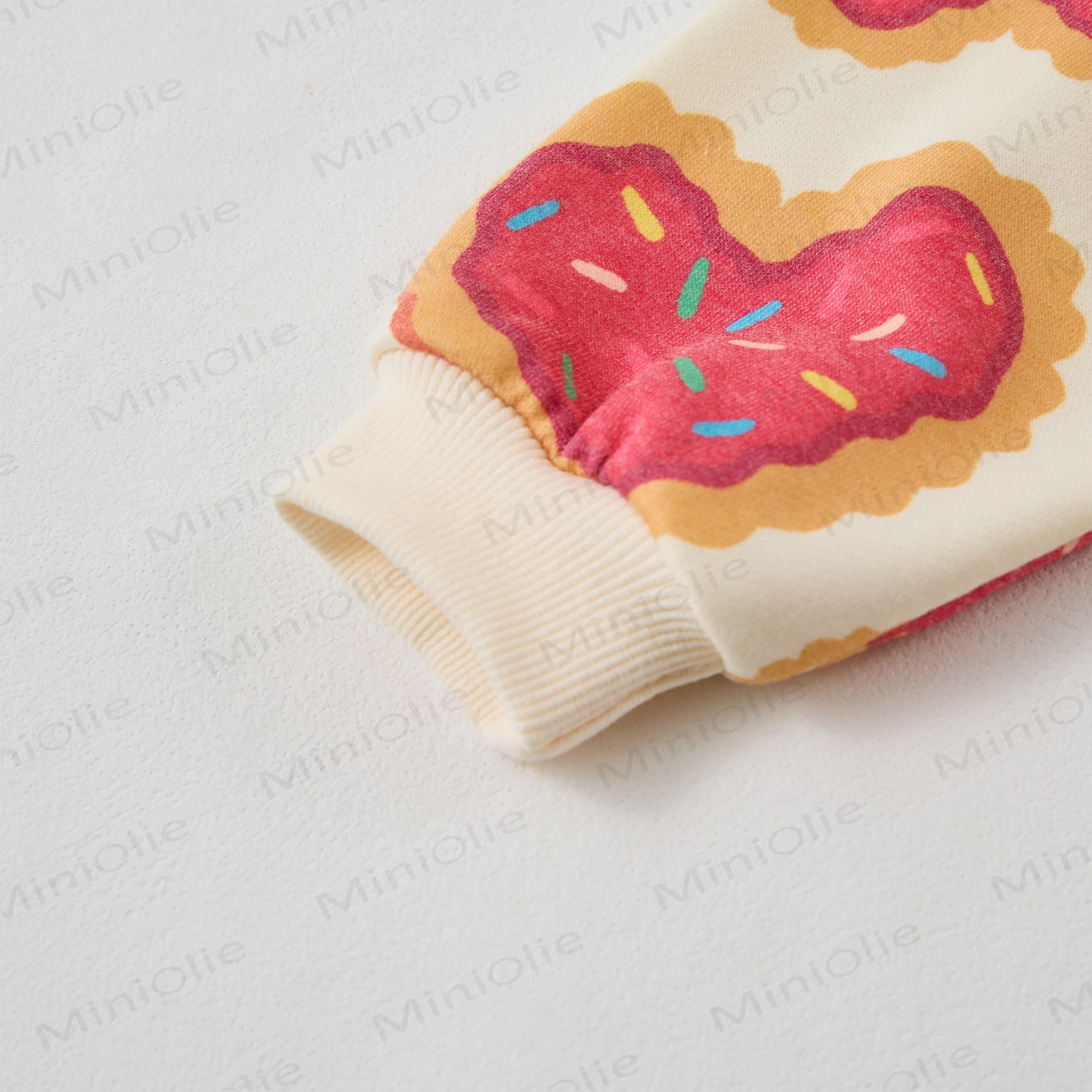 Baby Heart-shaped Cookies Beige Romper - image 3