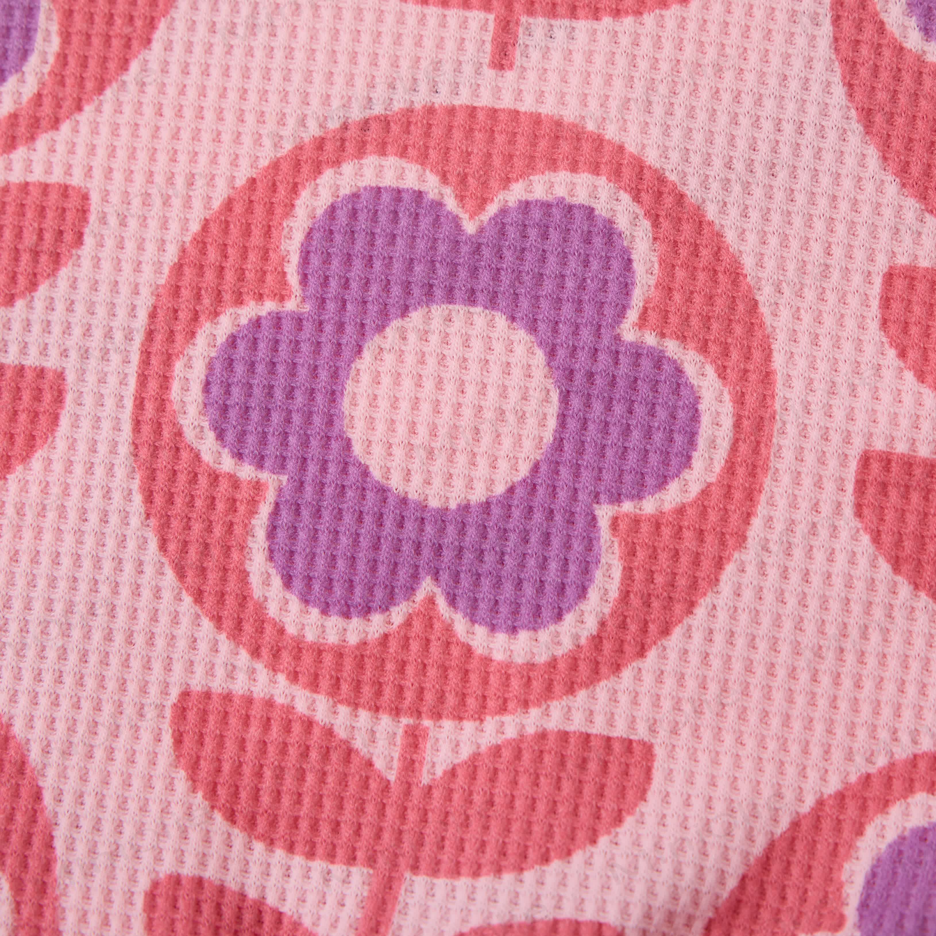 Baby Waffle Purple Pink Flowers Sweatshirt 2-piece Set - image 7