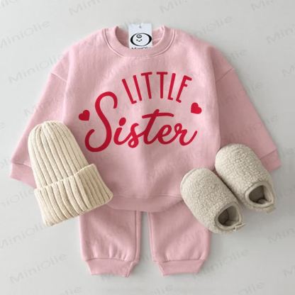 LITTLE SISTER Baby Sweatshirt 2-piece Pink Set - Pink - 2-3T - image 1