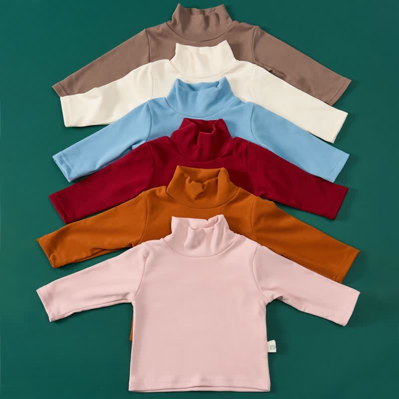  Baby Turtleneck Comfortable Solid Color T-shirt - image 1
