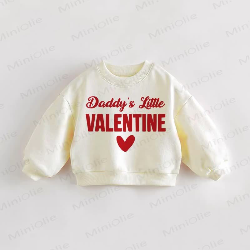 DADDY'S LITTLE VALENTINE Baby Toddler Cream Love Sweatshirt - Cream - 3-5T - image 1
