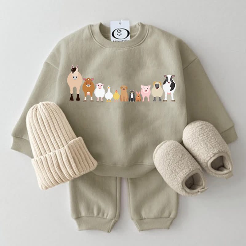 Baby Animal Grey Green 2-piece Set - Grey Green - 2-3T - image 1