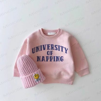UNIVERSITY OF NAPPING Baby Girl Pink Sweatshirt - Pink - 2-3T - image 1