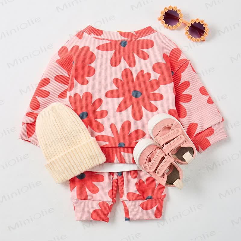 Baby Floral Pink Waffle 2-piece Set - image 3