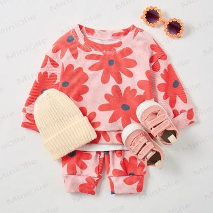 Baby Floral Pink Waffle 2-piece Set - image 2