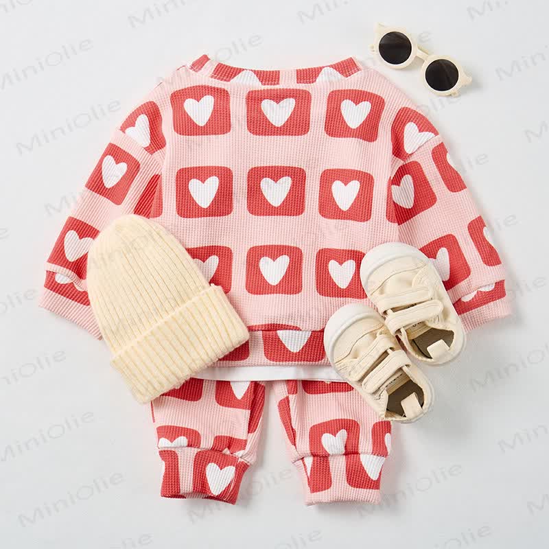 Baby Love Pink Waffle 2-piece Set - image 3