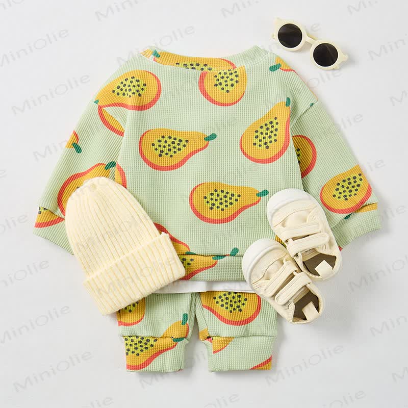 Baby Grey Green Papaya Waffle 2-piece Set - image 3