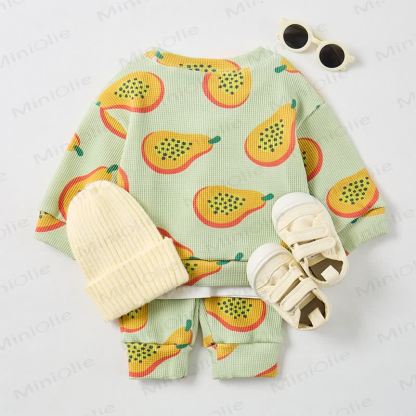 Baby Grey Green Papaya Waffle 2-piece Set - image 3
