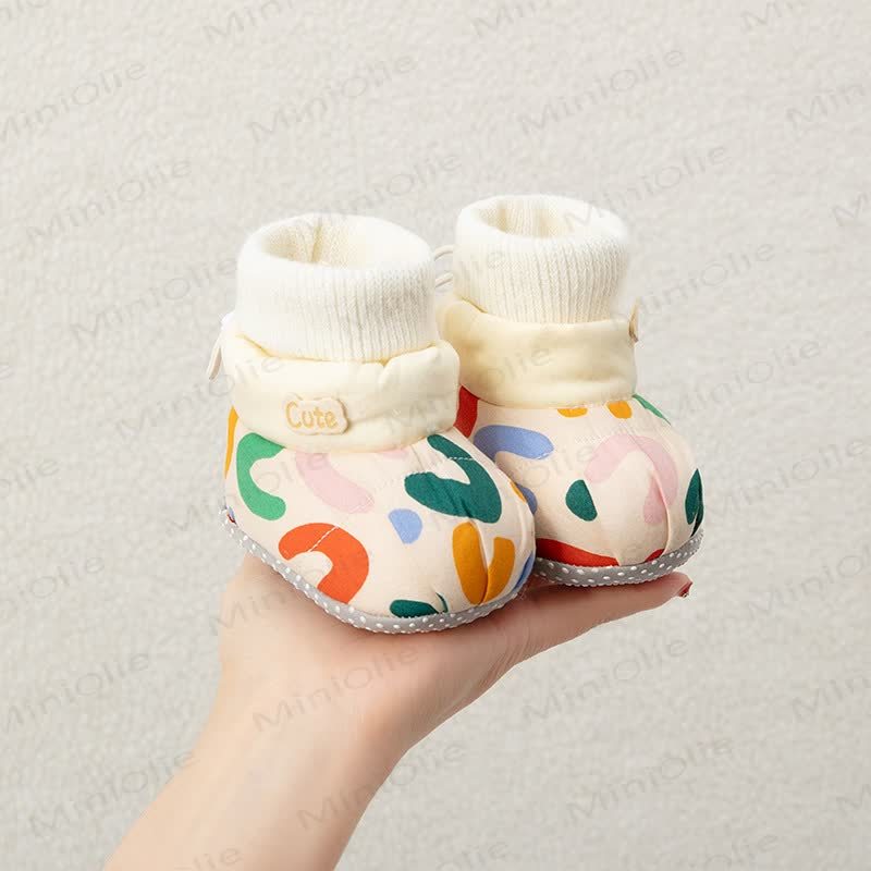 Baby Fleece Lined Quilted Sock Shoes - image 2