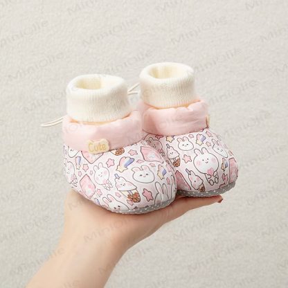 Baby Fleece Lined Quilted Sock Shoes - Bunny - 8-12M - image 5