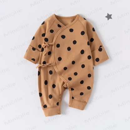 Baby Cute Newborn Kimono Sleepwear Romper - Khaki - 12-18M - image 1