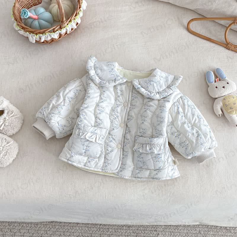 Baby Toddler Fleece Solid Color Quilted Cute Outerwear - Beige - 3-5T - image 4