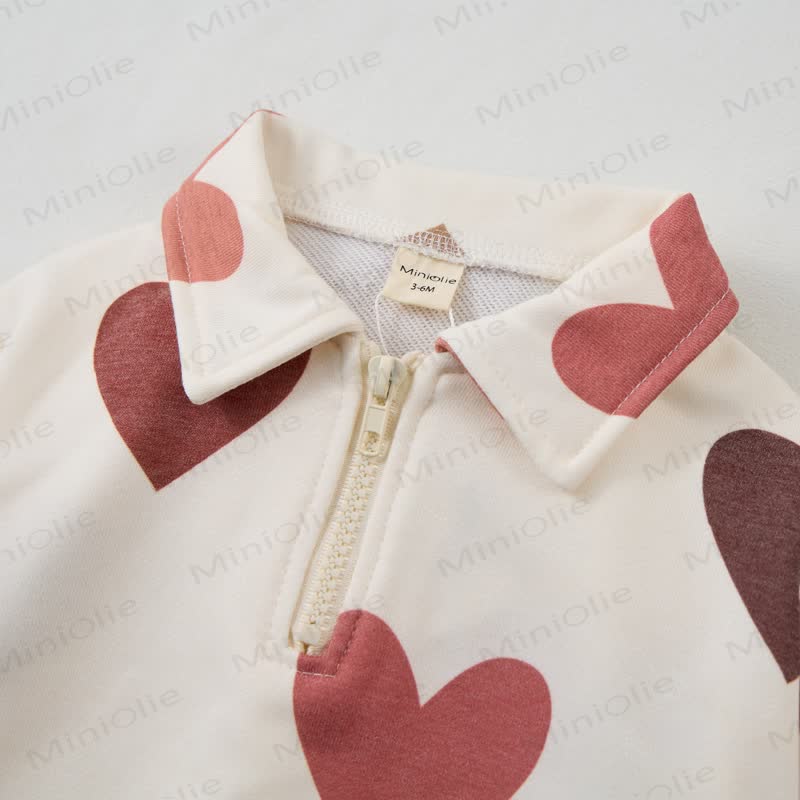  Baby Toddler Beige Love Lapel 2-piece Set - image 2