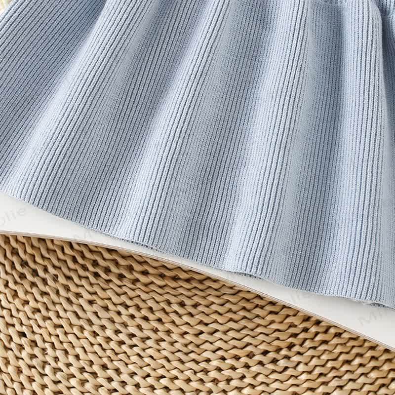 Toddler Girl Flower Lapel Knit Dress - image 8