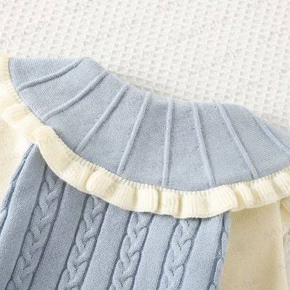 Toddler Girl Flower Lapel Knit Dress - image 10