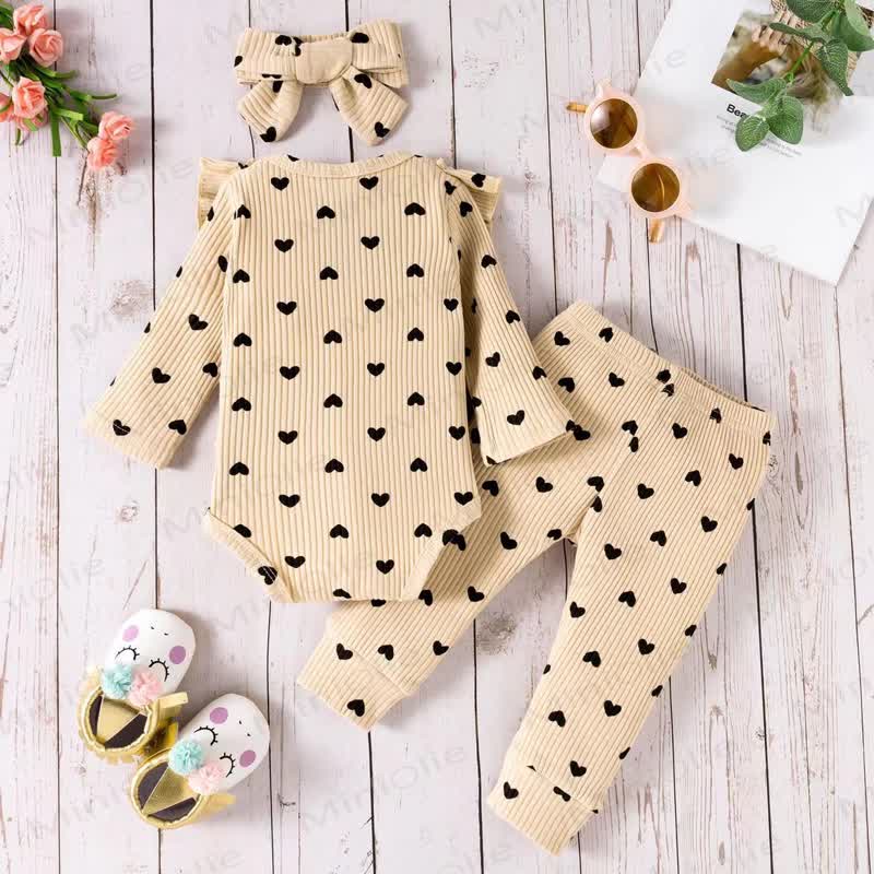 Baby Girl Love Flying Sleeves Bow Romper & Pants With A Bow - image 6