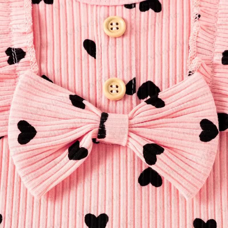 Baby Girl Love Flying Sleeves Bow Romper & Pants With A Bow - image 9