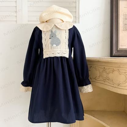 Baby Toddler Girl Embroidered Bunny Dress - image 5