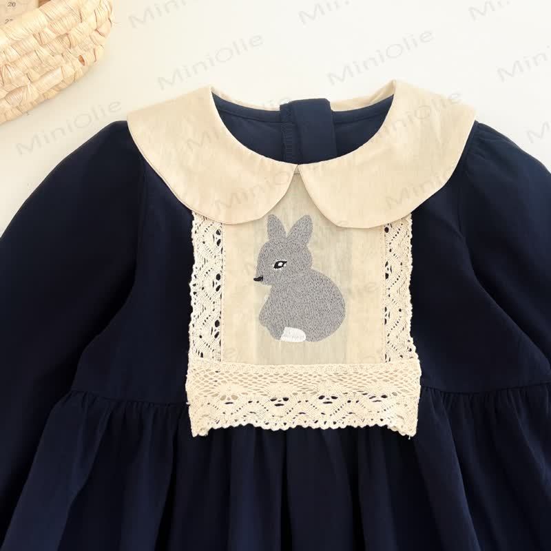 Baby Toddler Girl Embroidered Bunny Dress - image 7