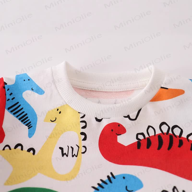Toddler Girl Dinosaur Print Knit Sweatshirt  - image 2