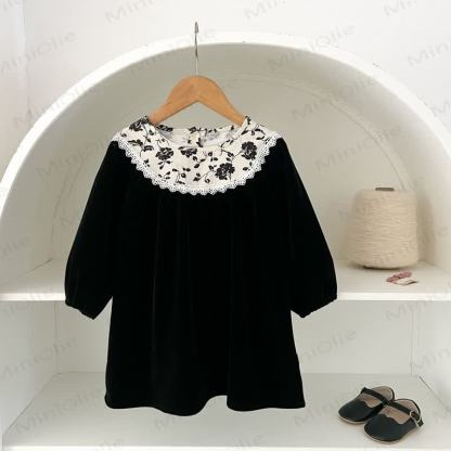 Baby Toddler Girl Lace Flower Dress - Black - 8Y - image 6