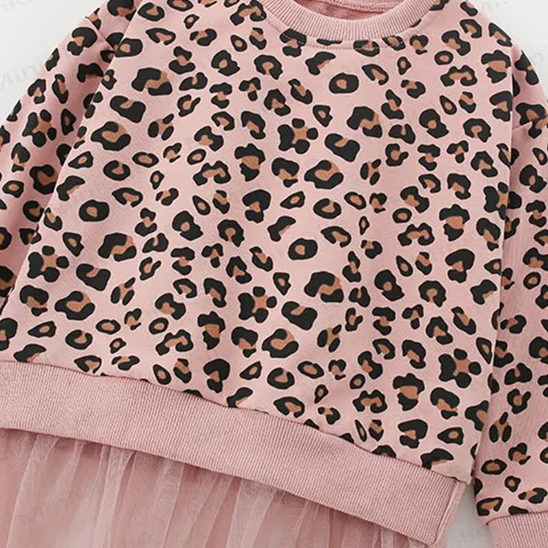 Toddler Girl Leopard Print Crew Neck Cute Sweatshirt - image 2