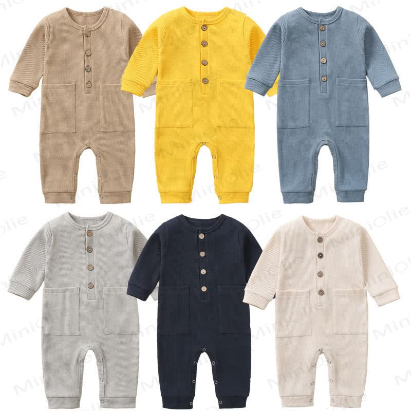 Baby Solid Color Newborn Romper - image 1