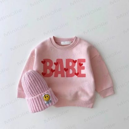 BABE Baby Girl Love Pink Sweatshirt - Pink - 2-3T - image 1