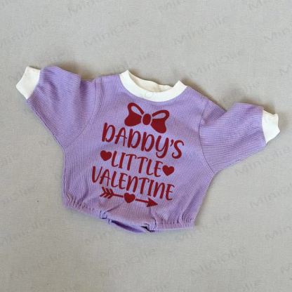 DADDY'S LITTLE VALENTINE Baby Purple Love Bow Waffle Bodysuit - Purple - 18-24M - image 1